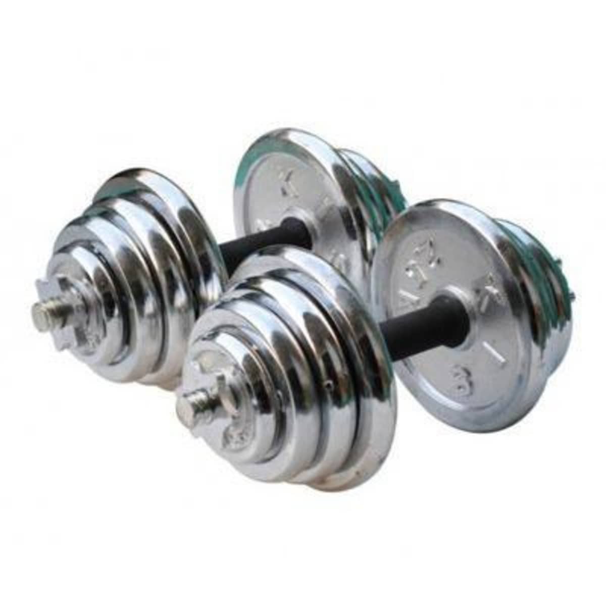 Chrome store dumbbell set