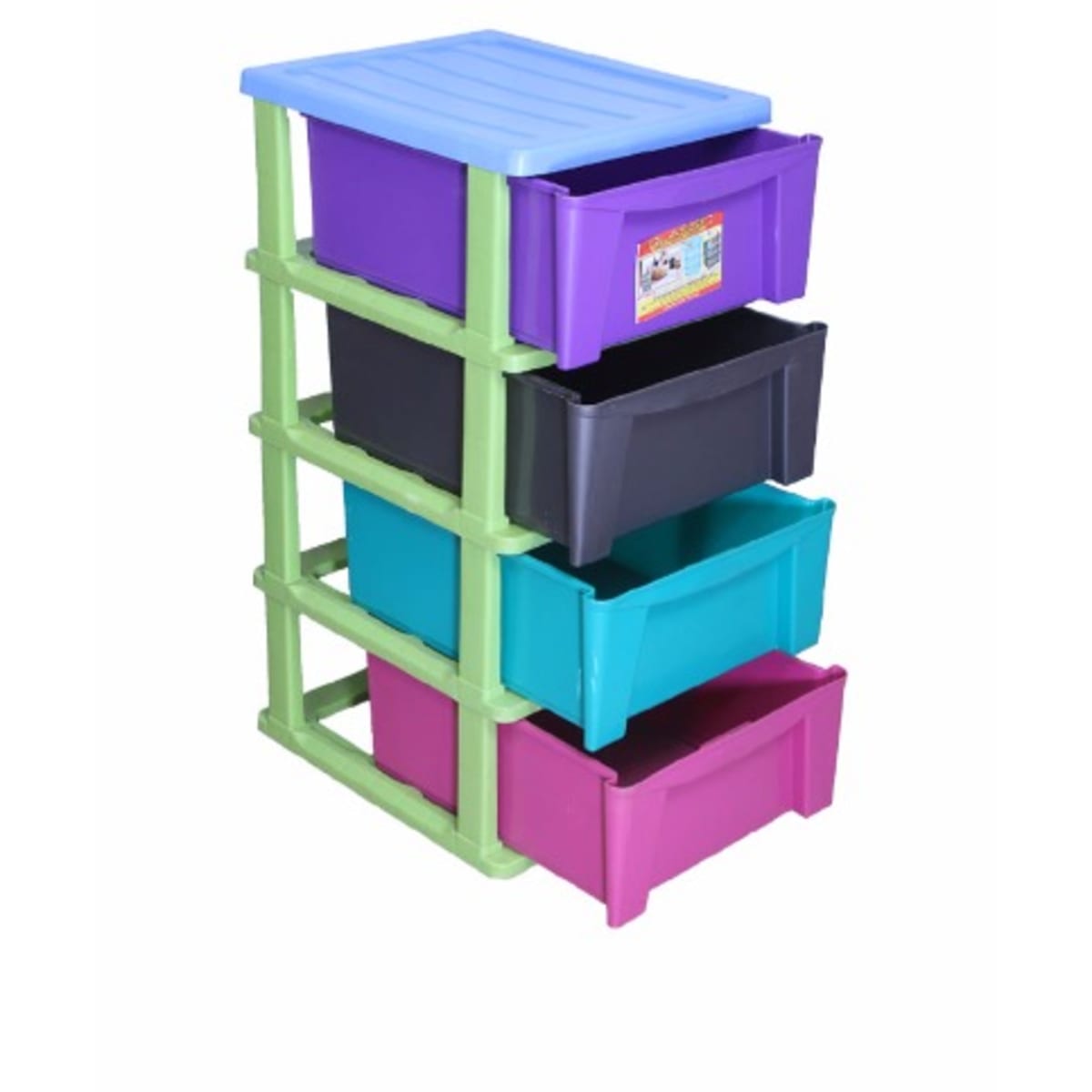 Classic 4 Layer Plastic Storage Baby Wardrobe Medium Size