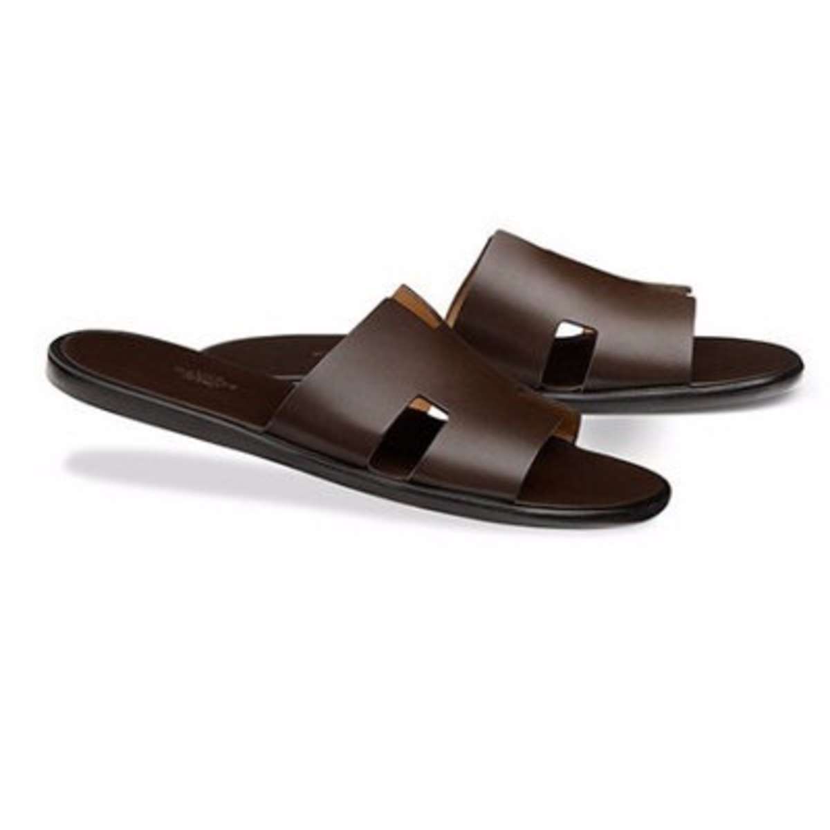 Mens classic leather slippers outlet