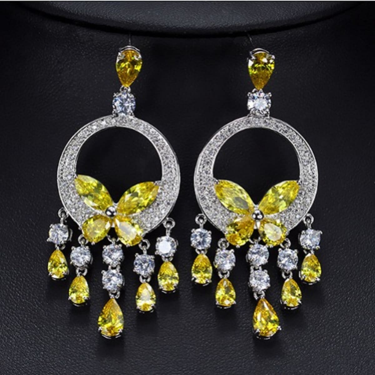 Yellow best sale crystal earrings