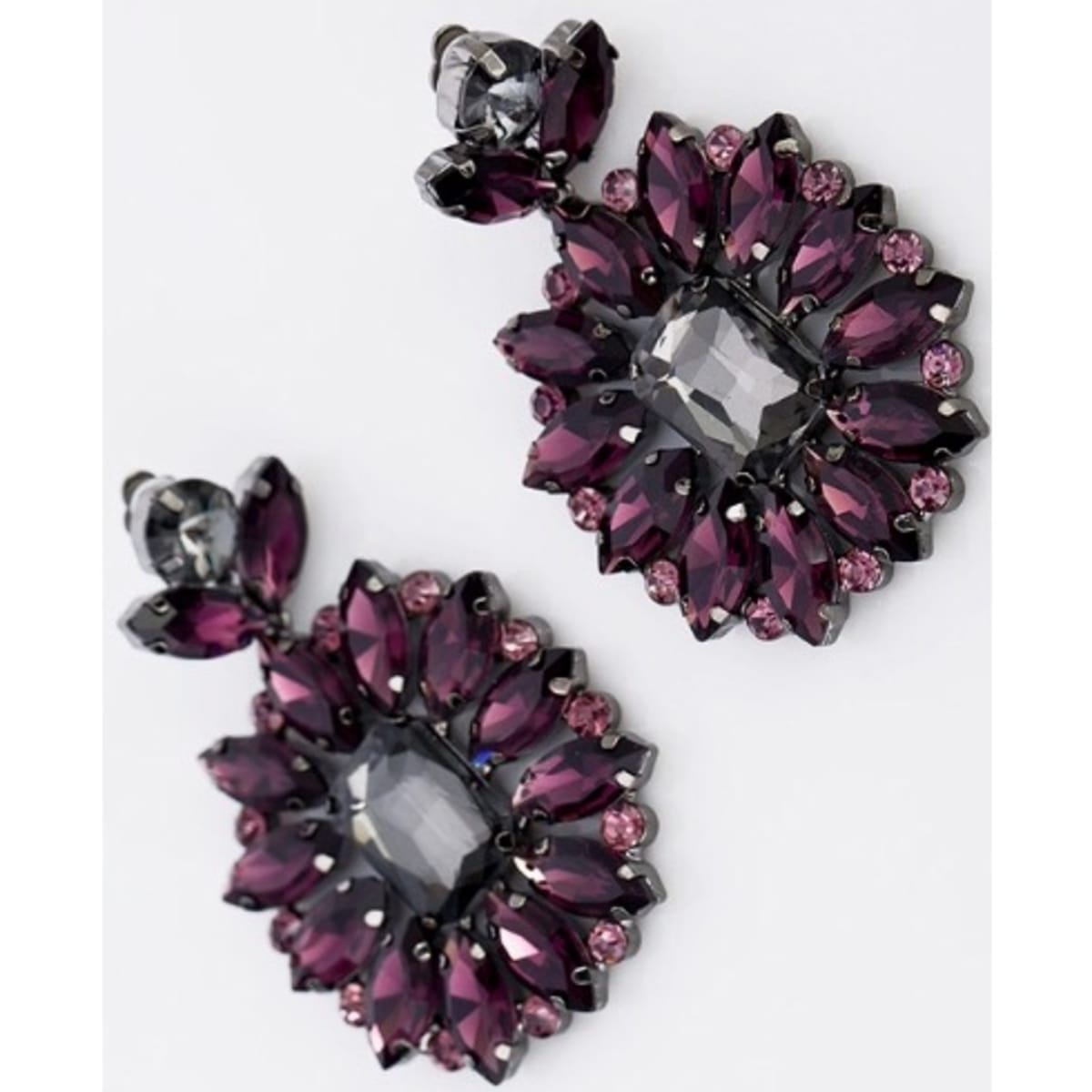 Purple rhinestone earrings best sale