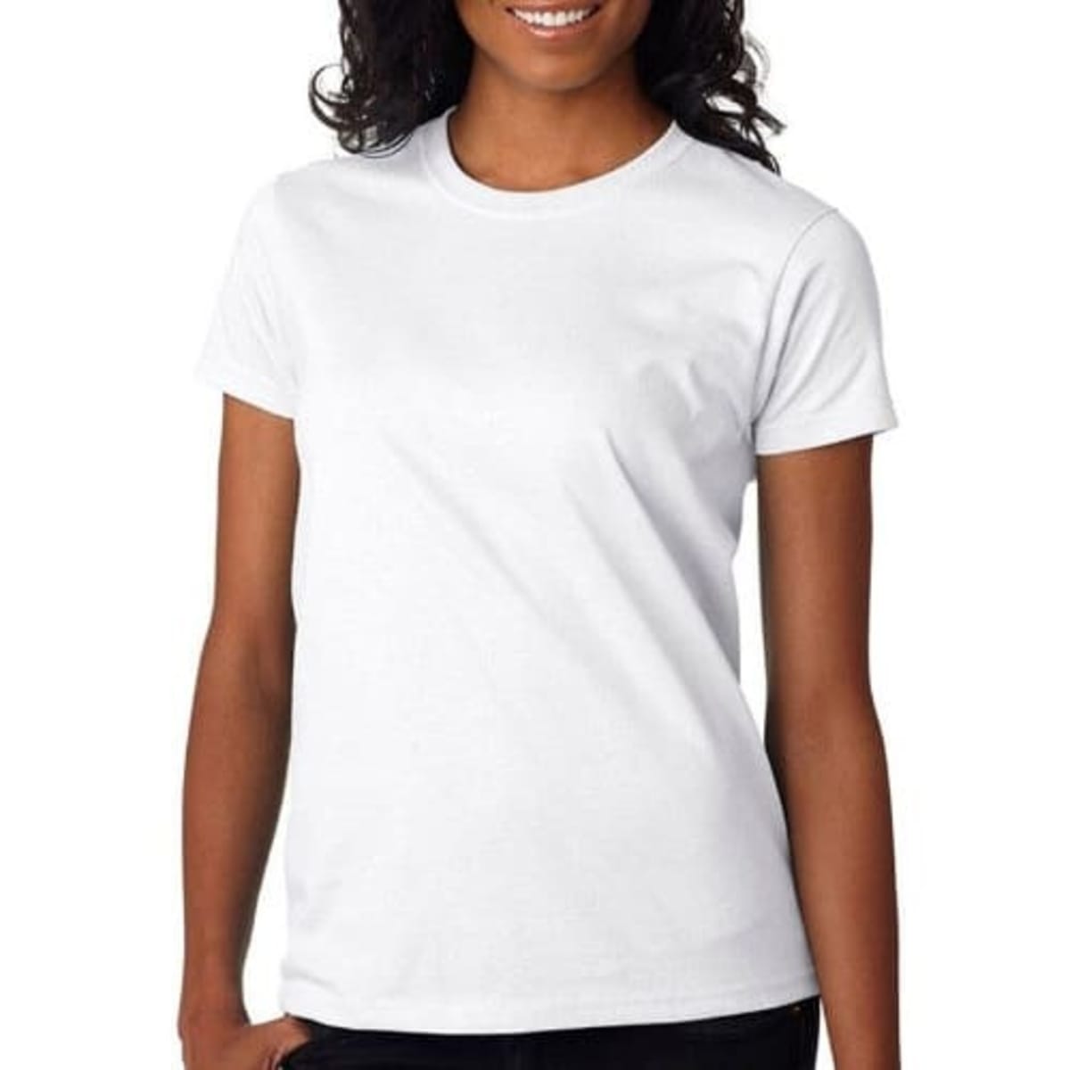 Plain white round discount neck t shirt