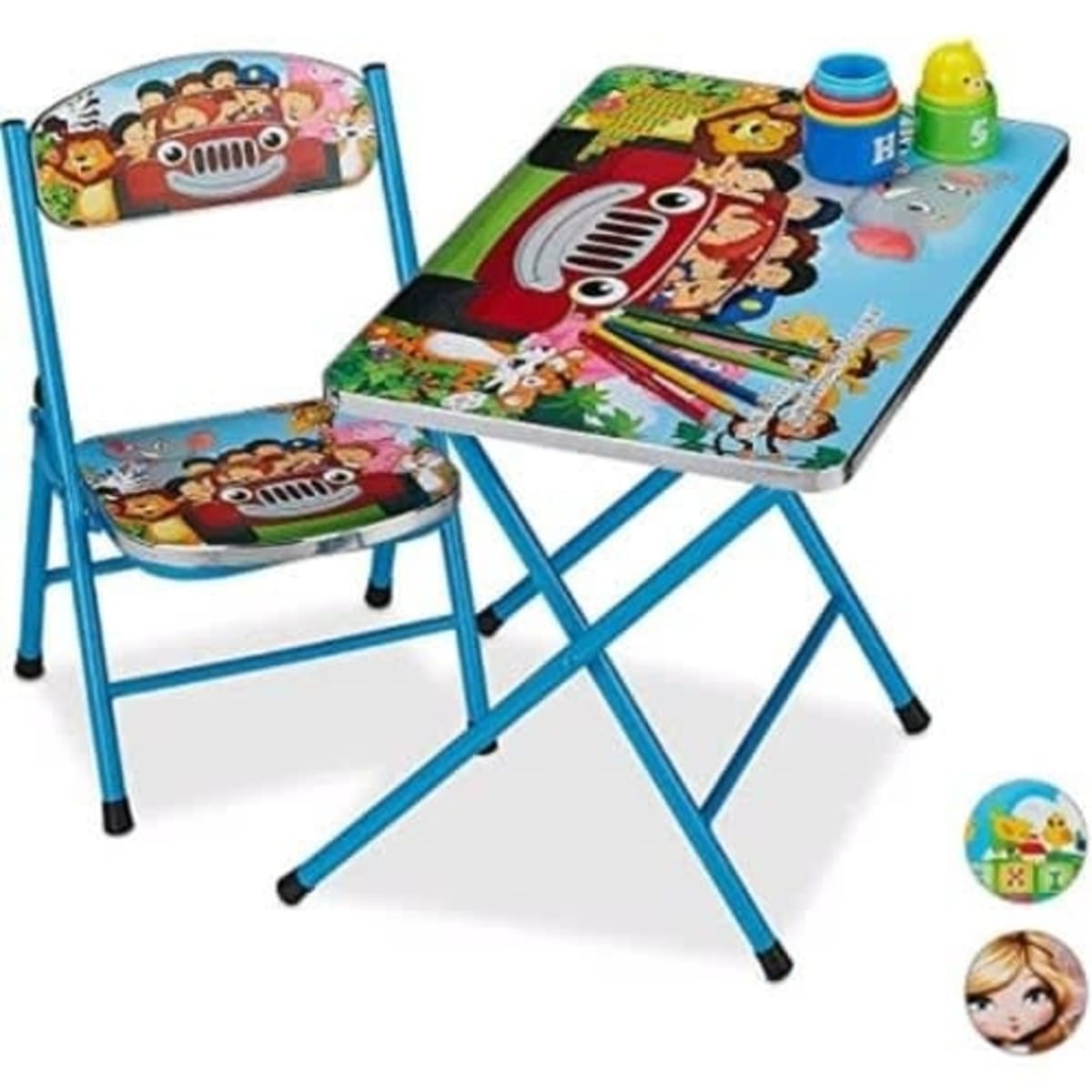 Cartoon character table and chair shop set