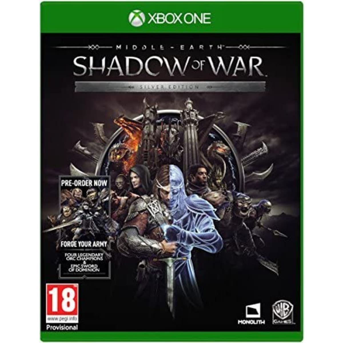 Xbox One Middle earth Shadow Of War Silver Edition Konga