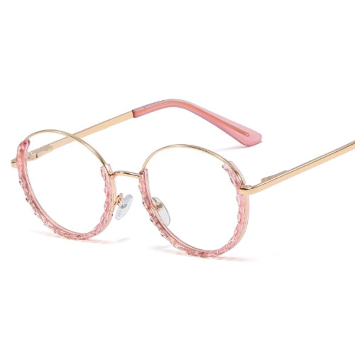 Pink round top glasses frames