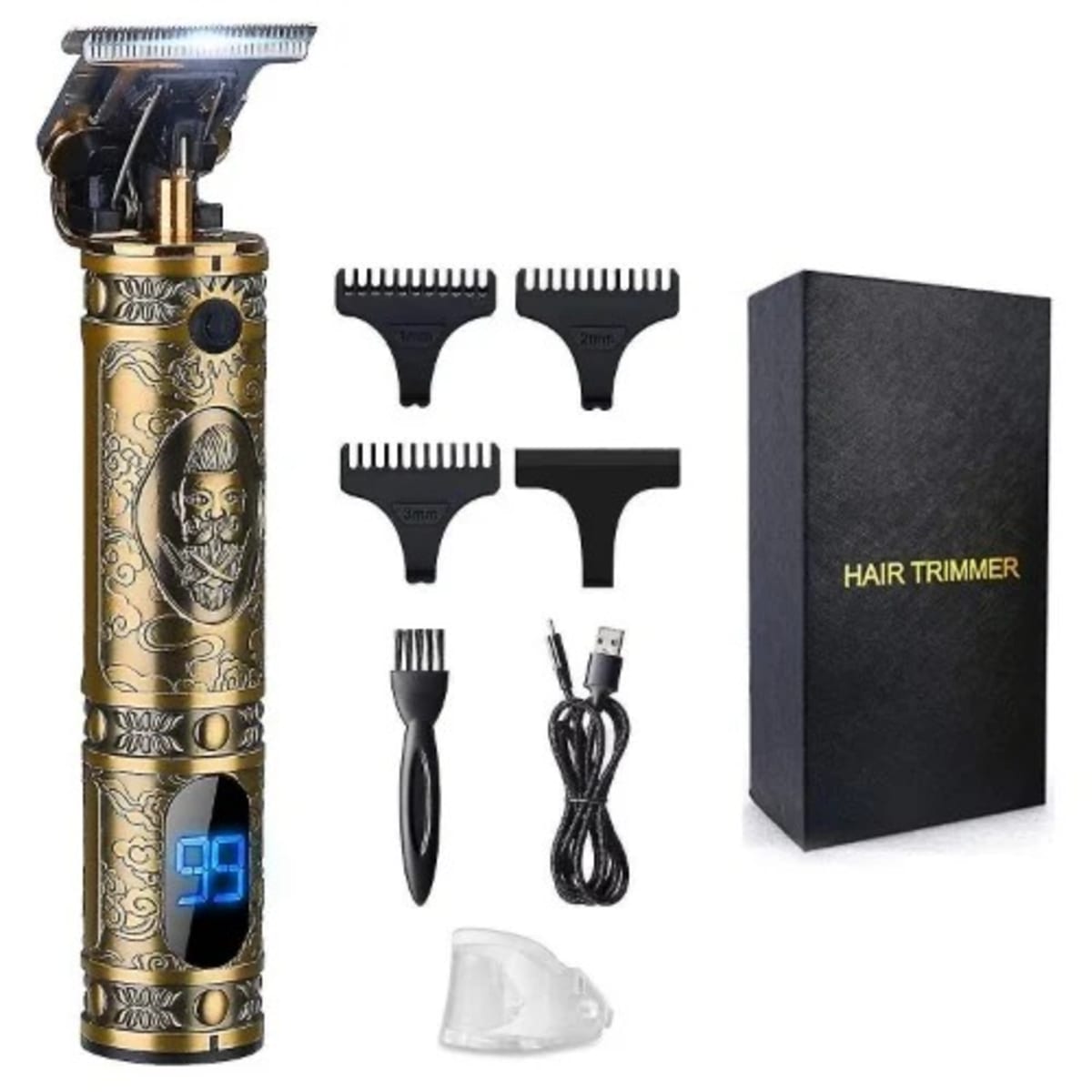 Professional Men Rechargeable Cordless Hair Clippers Lcd Display
