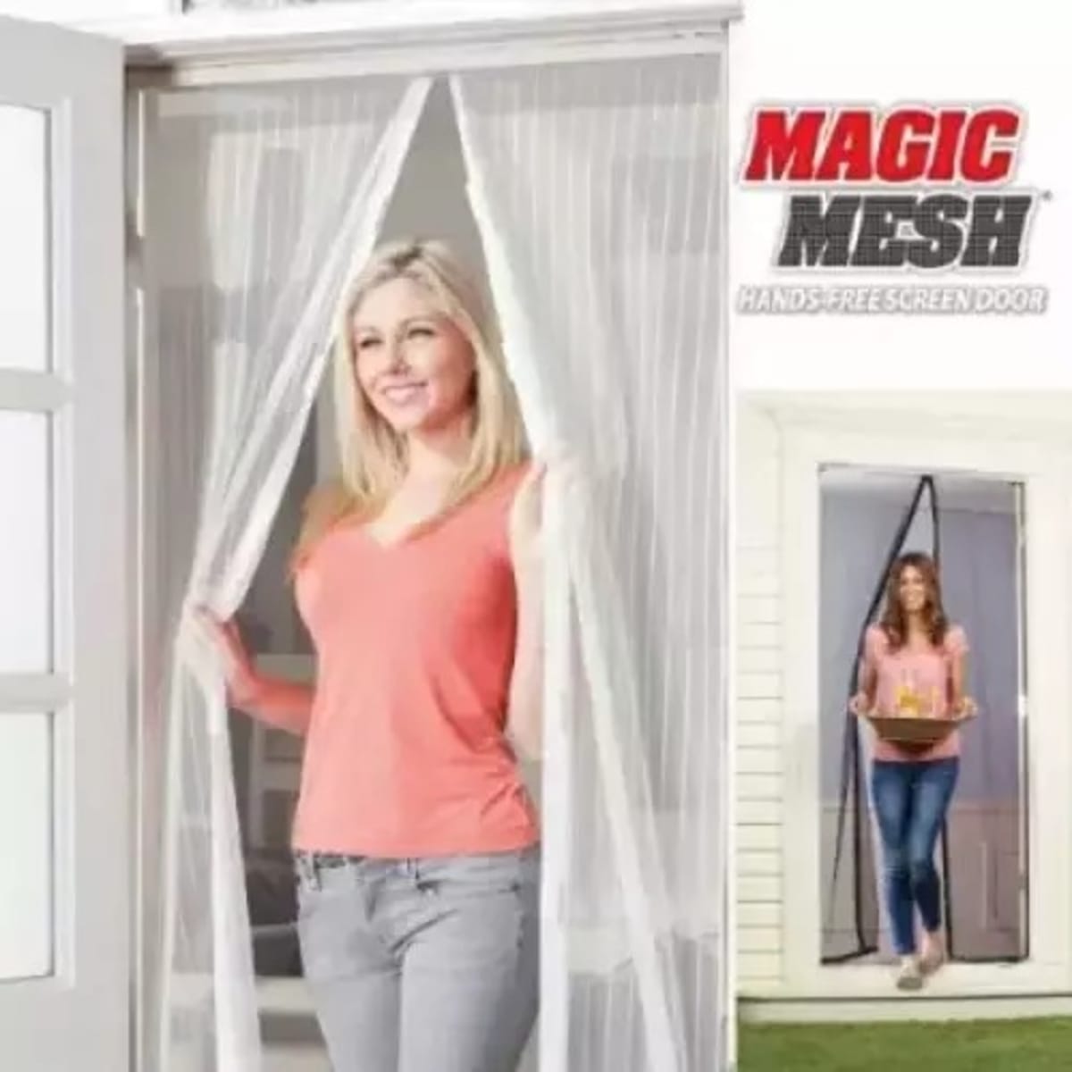 Magic Mesh Anti-mosquito Screen Door Curtain - Black