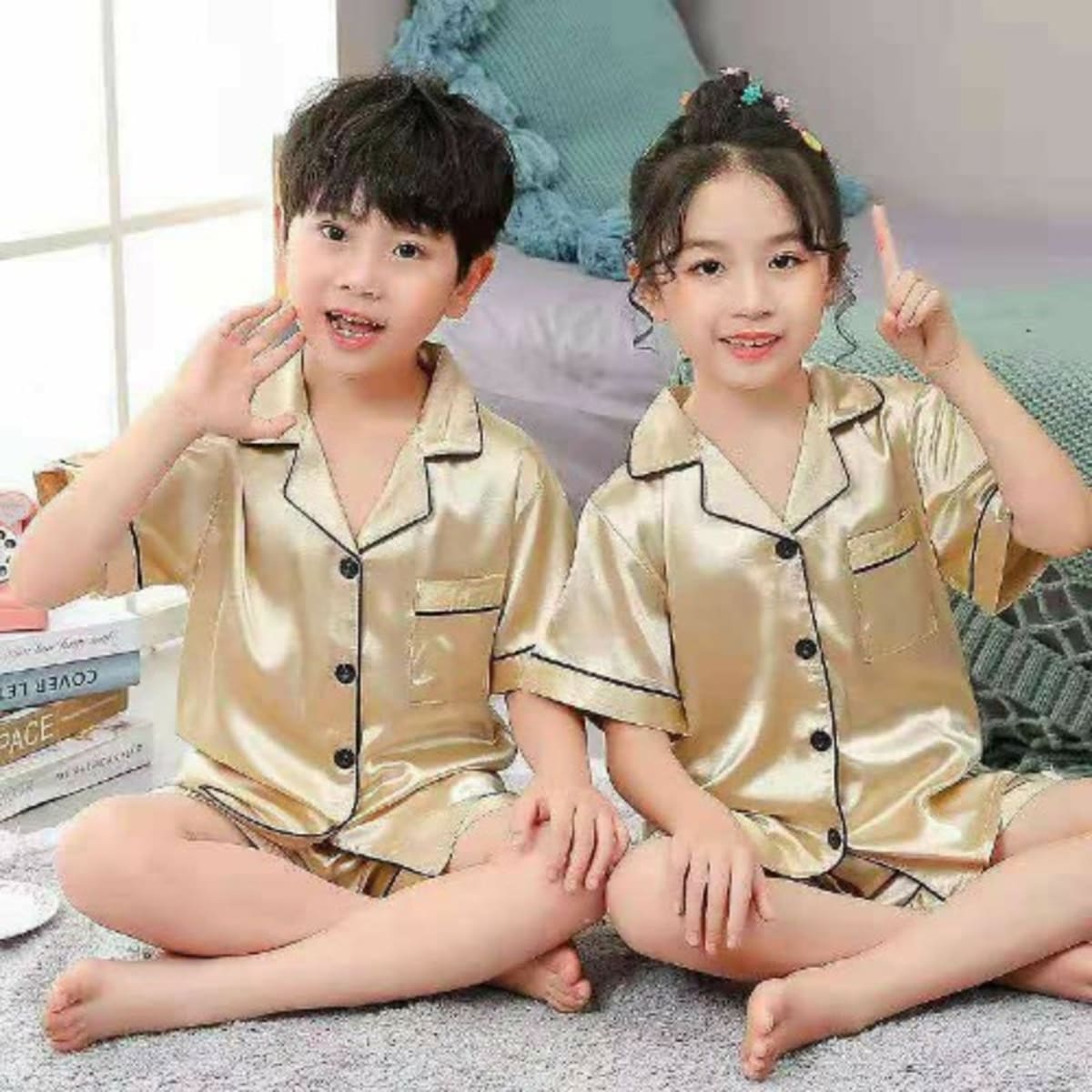 Children Pyjamas Set Gold