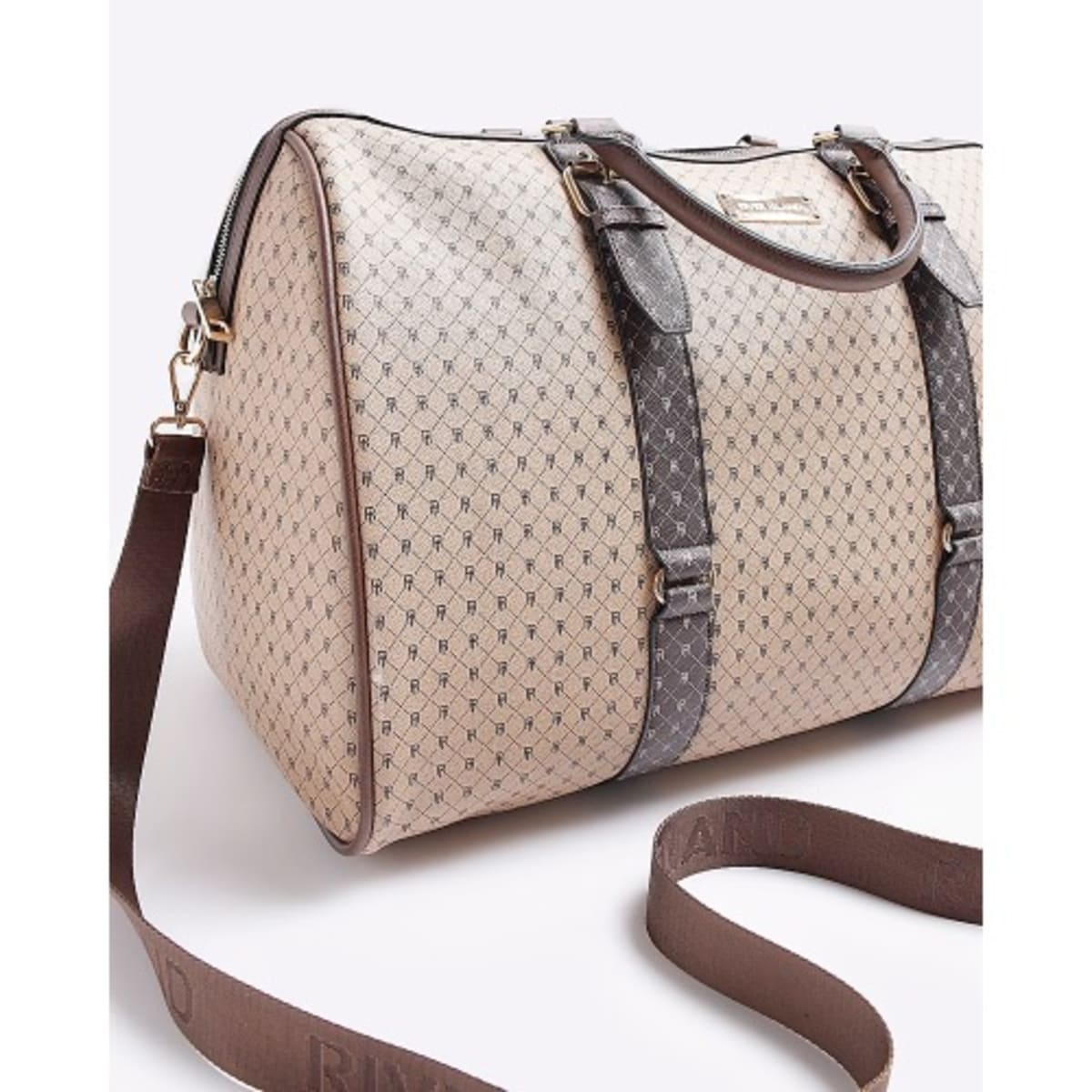 Beige ri monogram hotsell weekend duffle bag