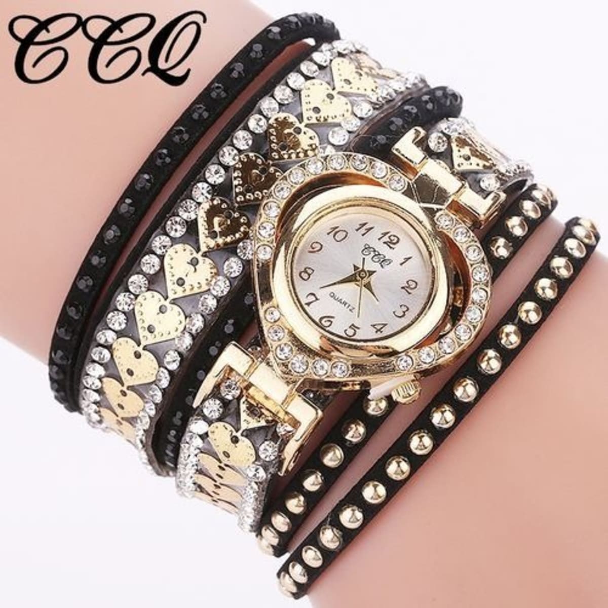 Ccq Ladies Heart Shaped Coiled Bracelet Fashion Watch Konga