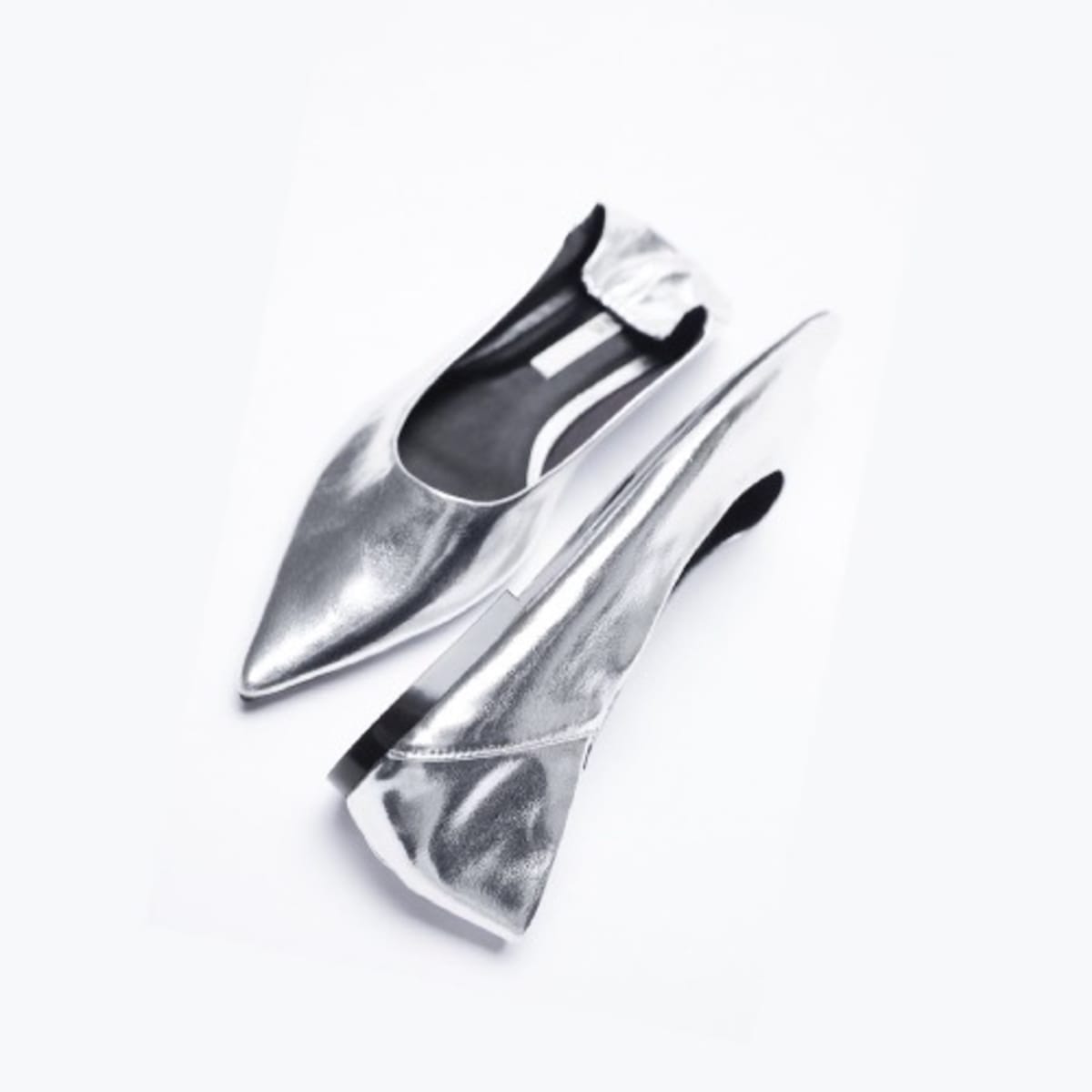 Zara Silver Pointed Toe Soft Flat Shoes Konga Online Shopping