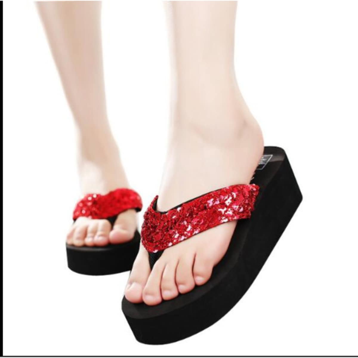Designer platform flip flops deals