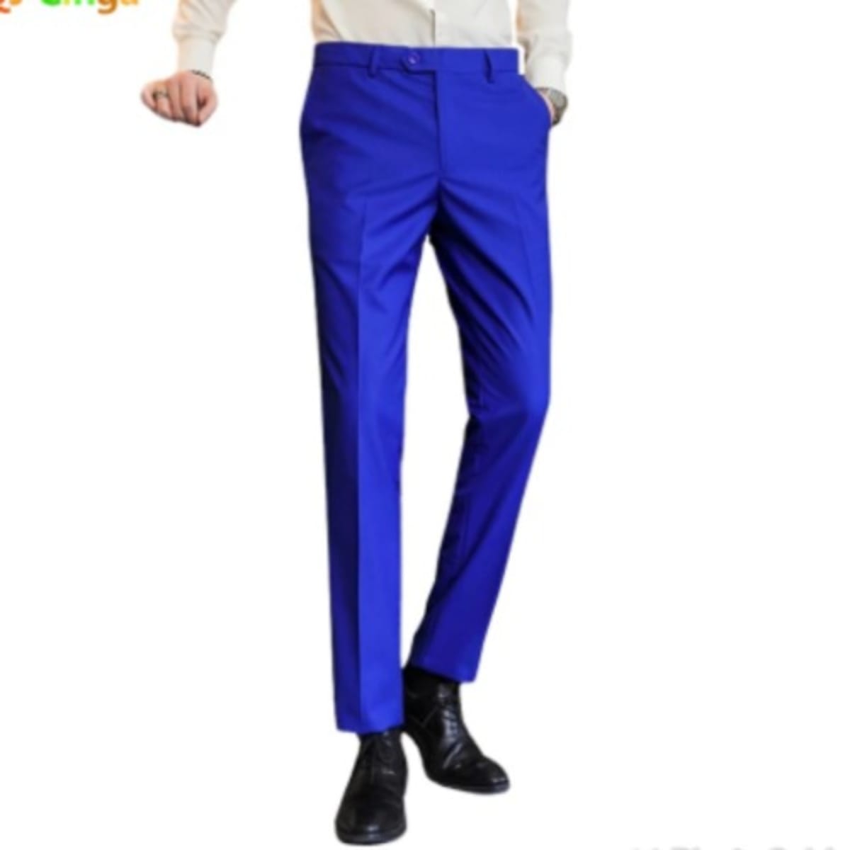 Brand Blue Men's Suit Pants Slim Fit Formal Business Male Tailor-made Groom  - Suit Pants - Aliexpress