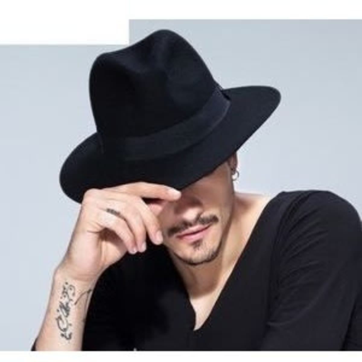 Wide brim on sale fedora hat