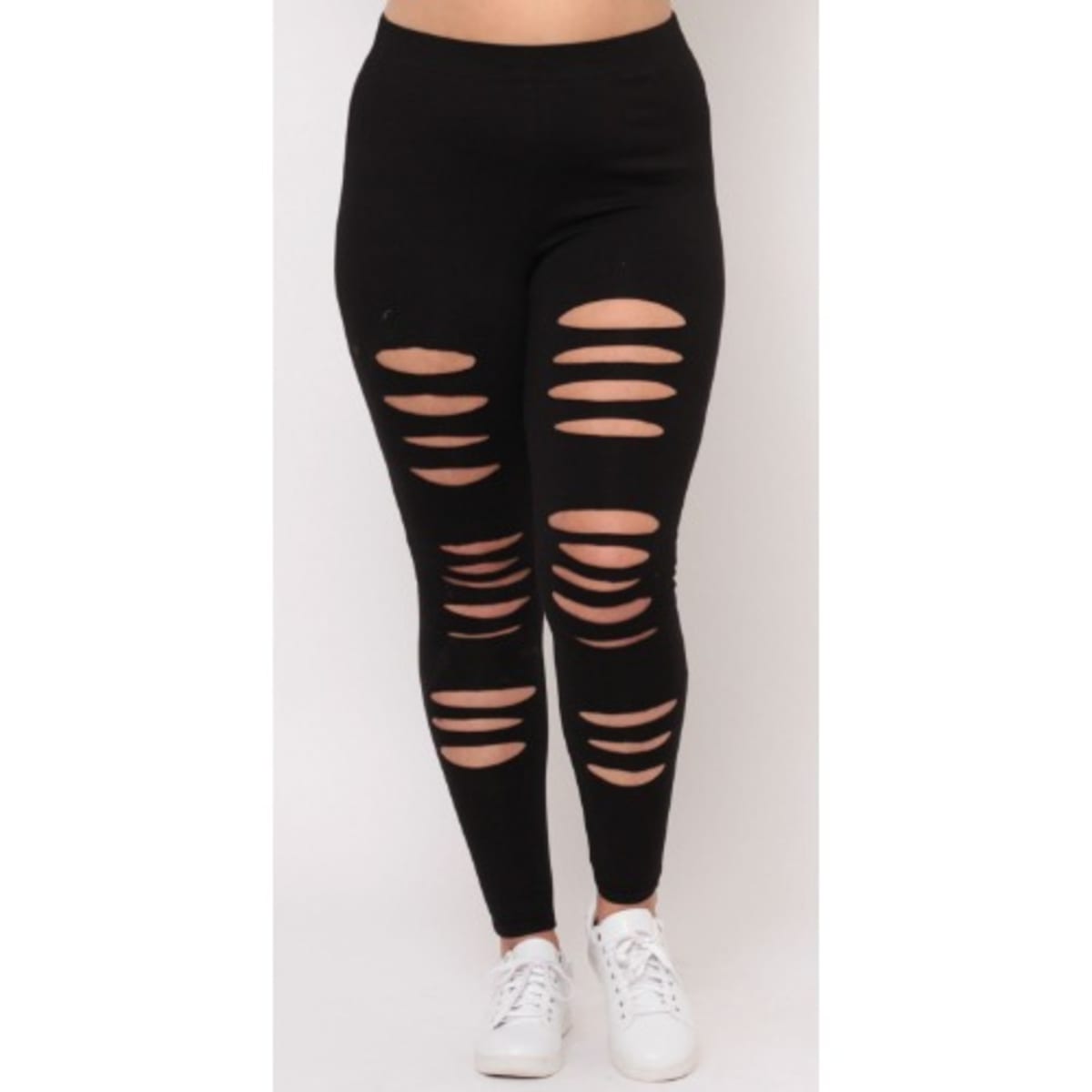 Distressed leggings top
