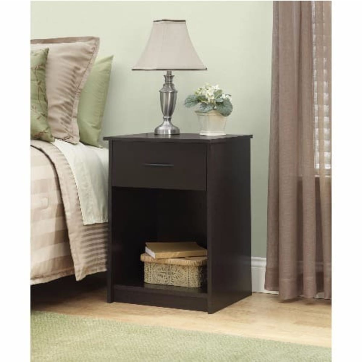 J Best Venture Ameriwood Home Core Espresso Nightstand Brown