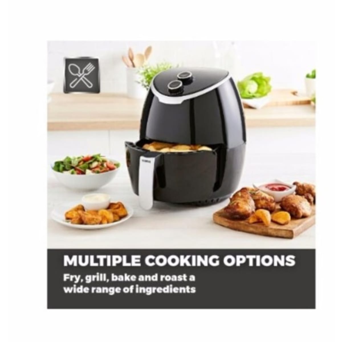 Tower Air Fryer 4L - Black & Silver, Kitchen