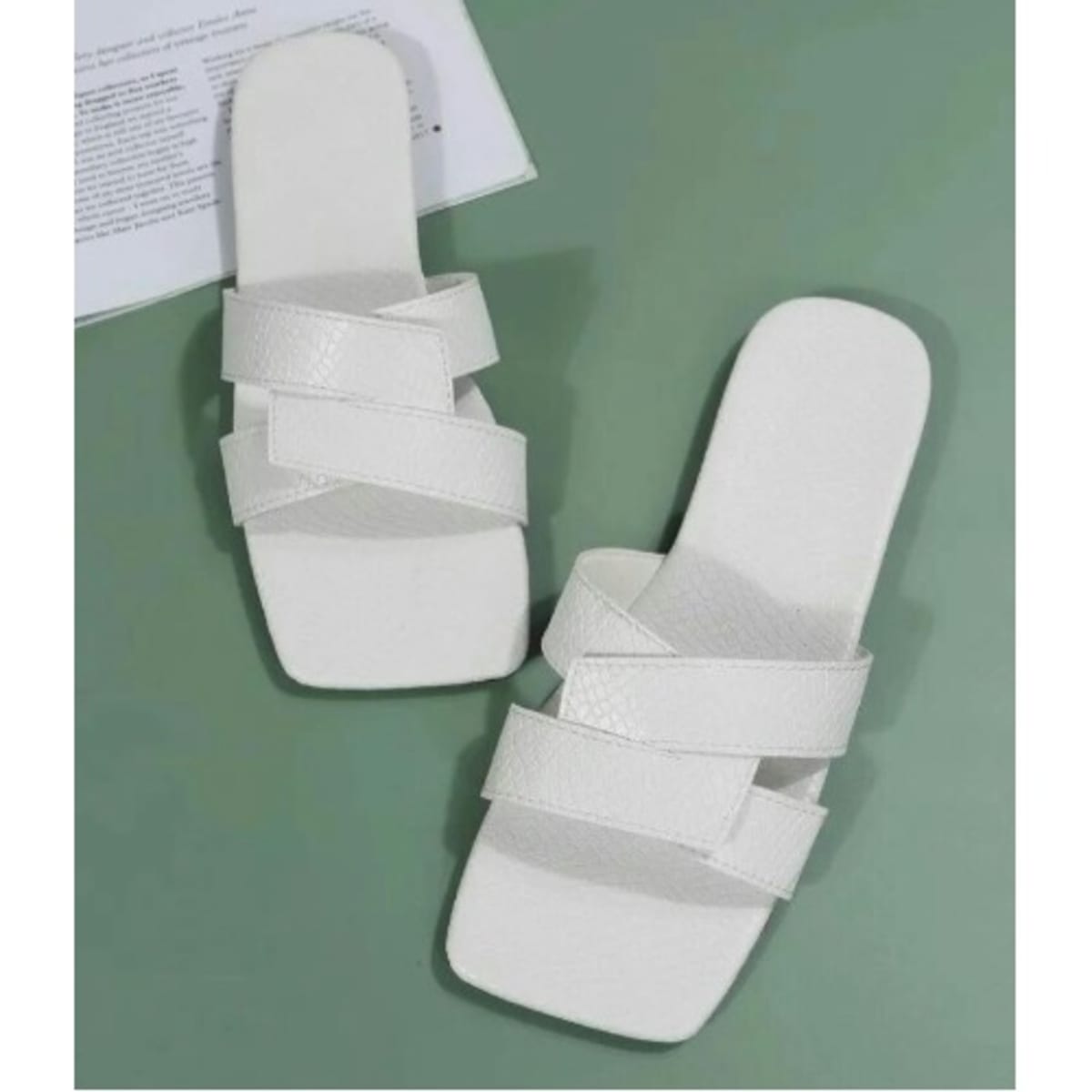 White slippers online on sale