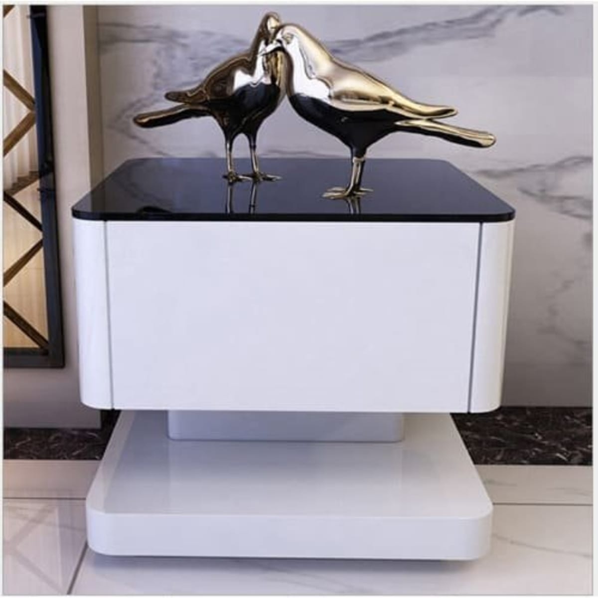 Stool with drawer best sale