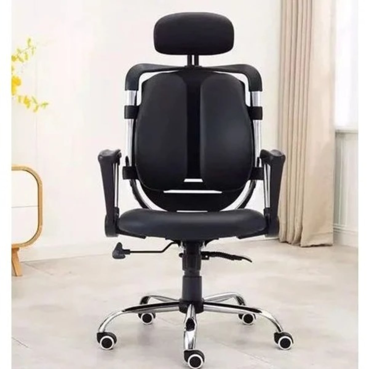 Reclining office chair with lumbar 2025 support