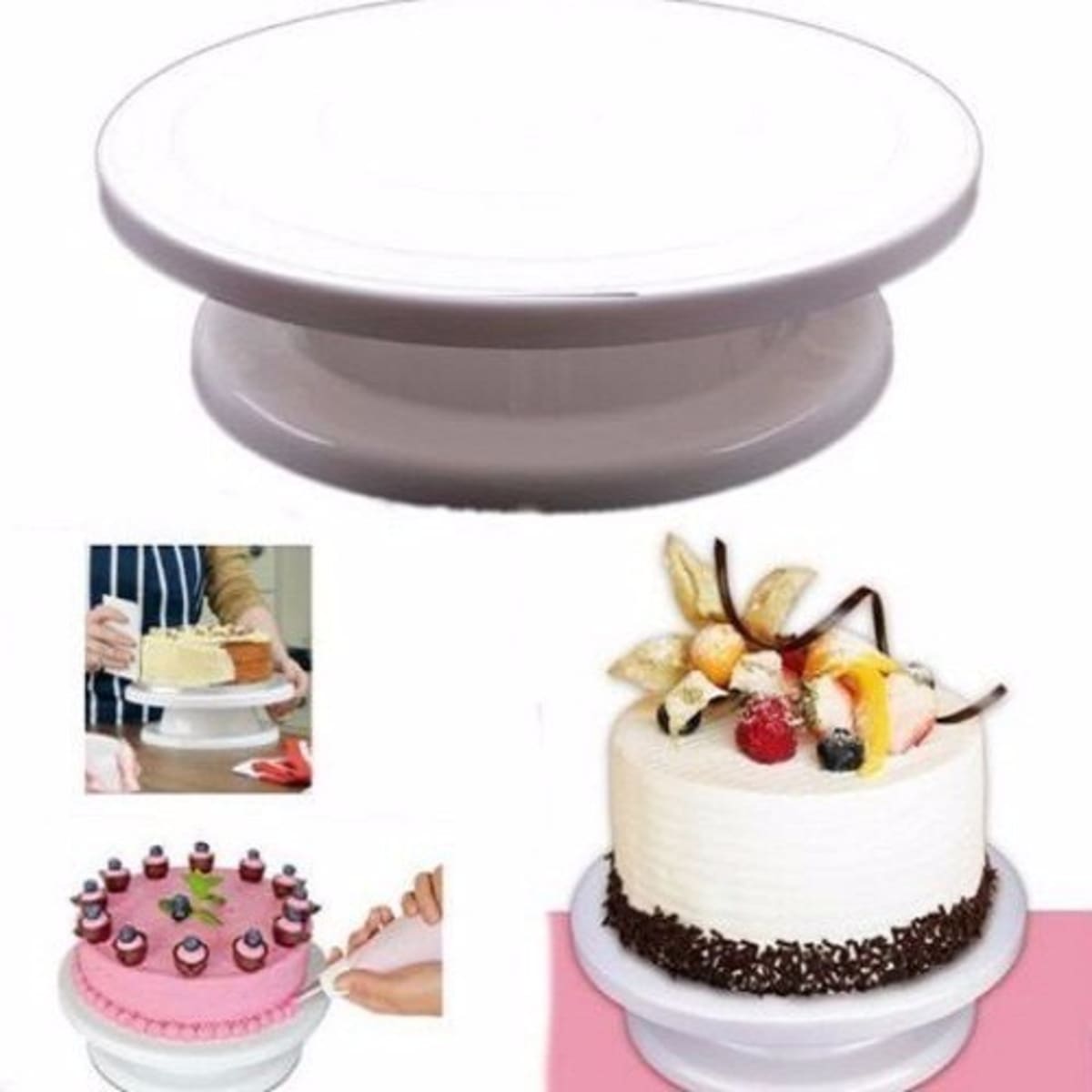 Ateco Revolving Cake Stand with Cast Iron Base and Aluminum Turntable |  Williams Sonoma