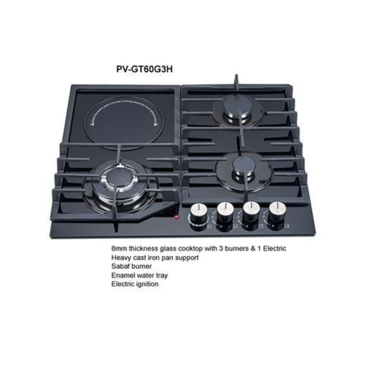 3 burner hot plate top