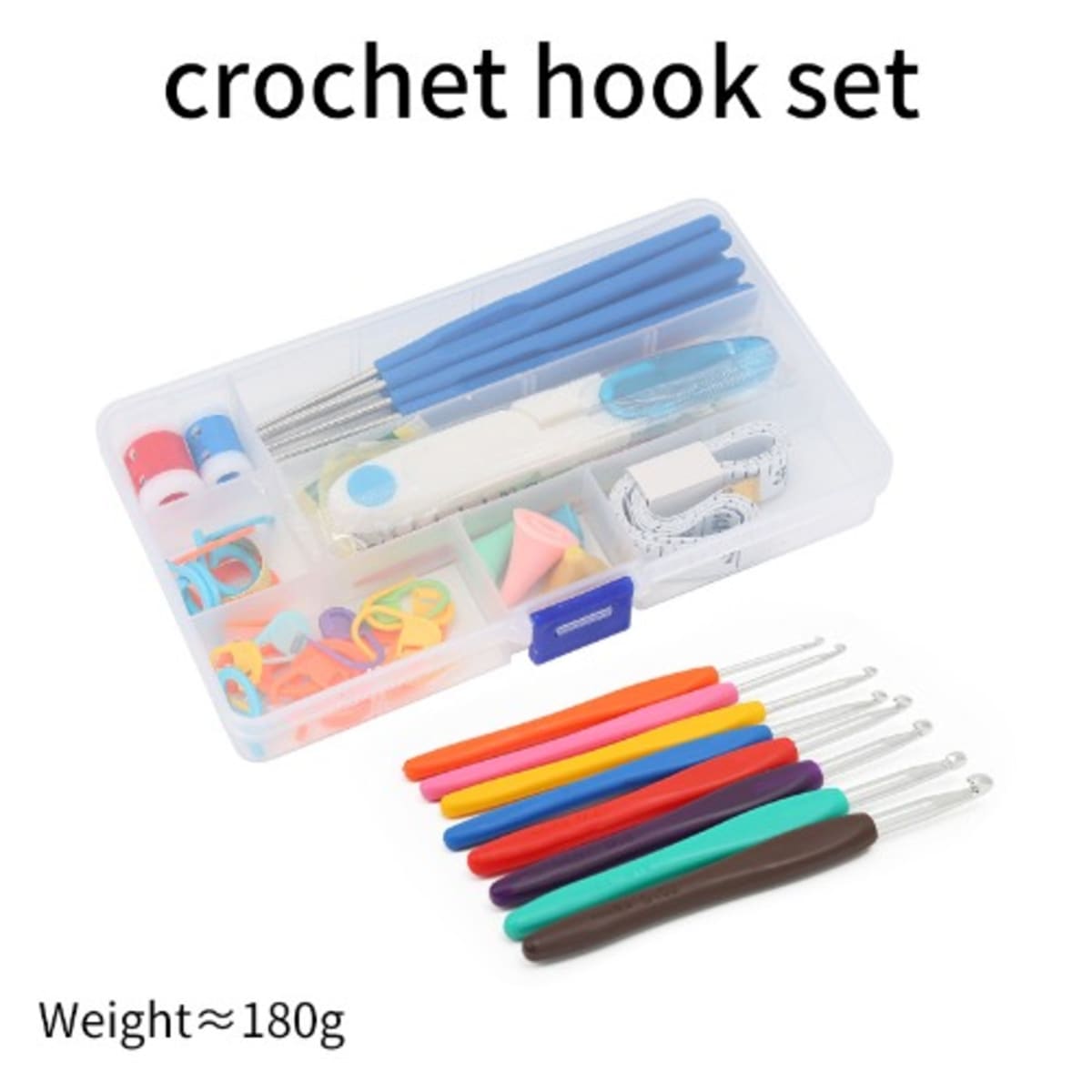Plastic Crochet Hooks Kit Knitting Needles - 12 Sizes