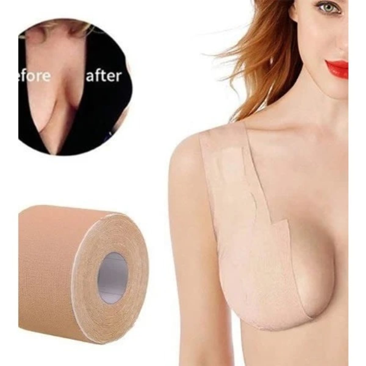 Women Bra Lift Boob Tape - Silicone Adhesive Strapless Sticky Bra