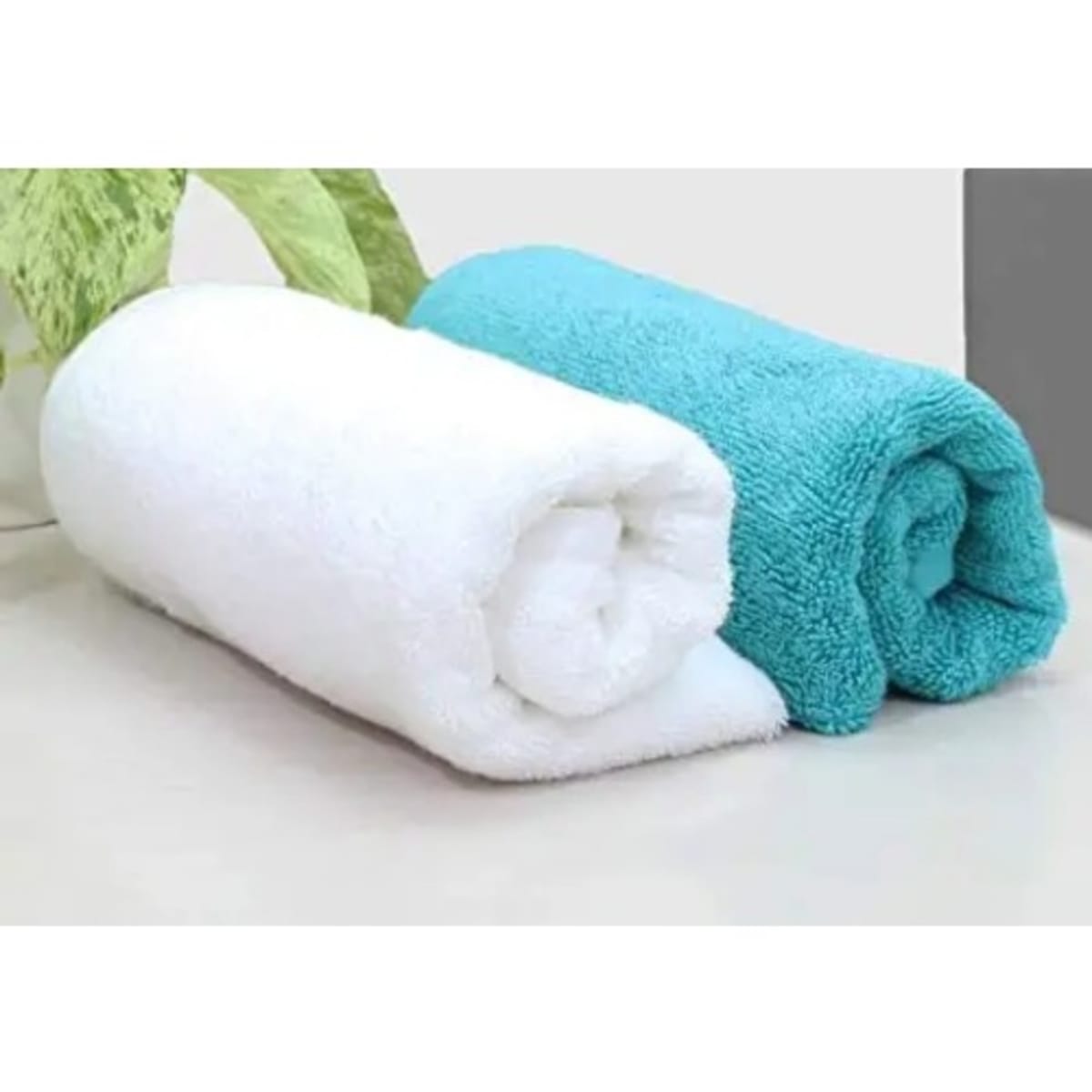 White and 2025 blue bath towels