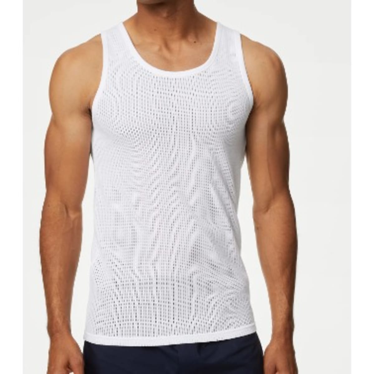 M&s mens white vests hotsell