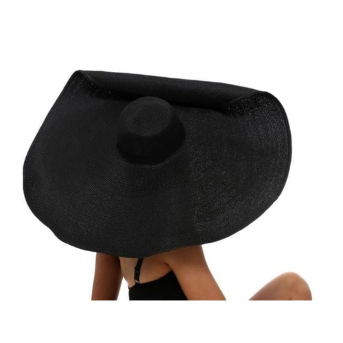 Large black sun shop hat