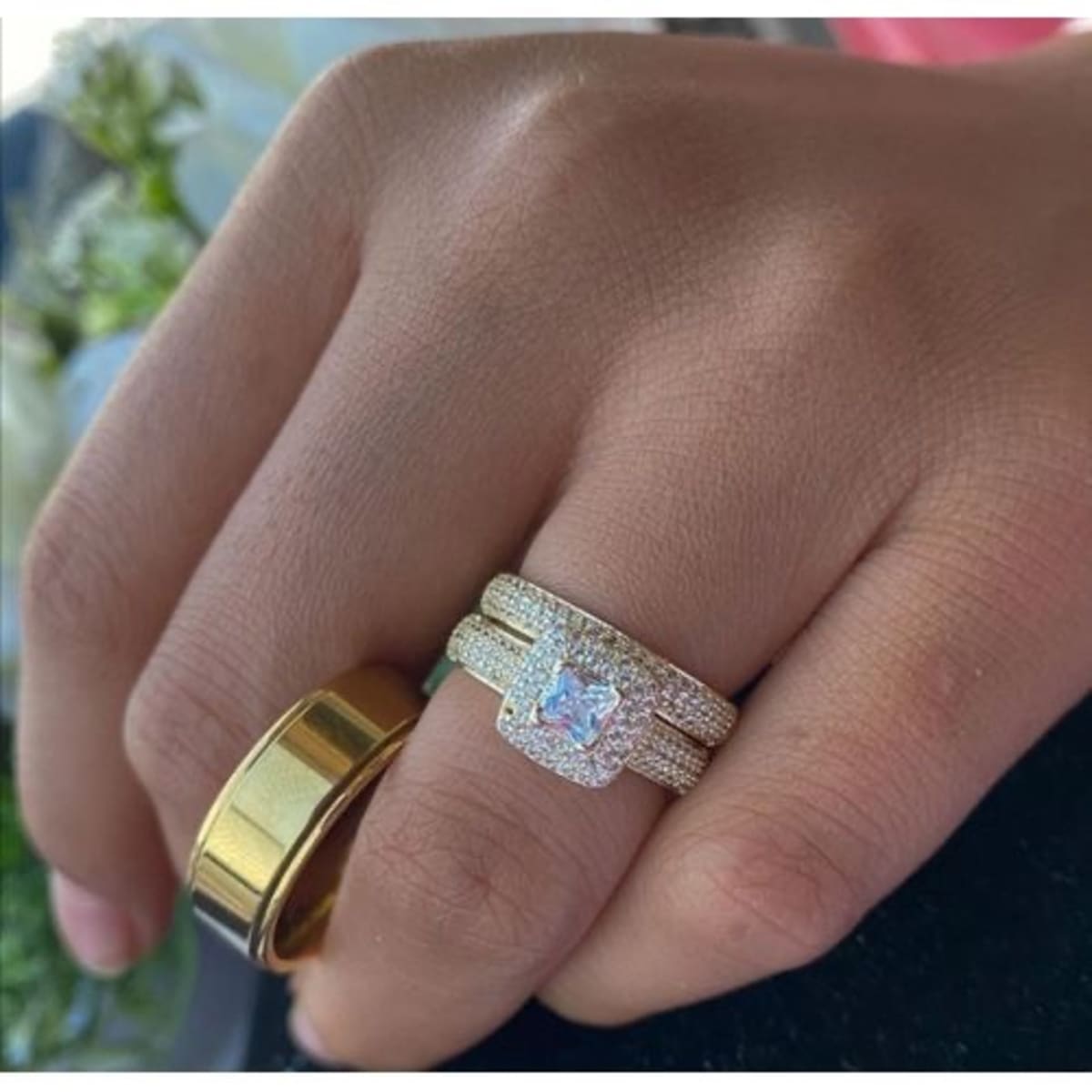 Gold plated outlet wedding ring sets
