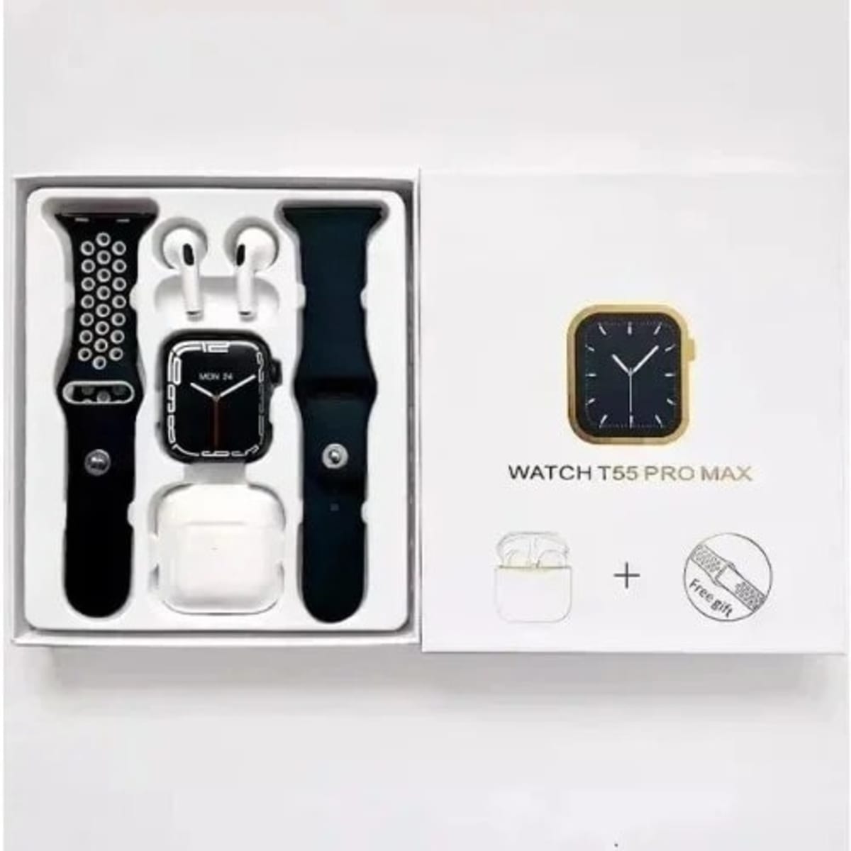 T55 Pro Max Series 7 Smart Watch With Earbud Extra Strap For