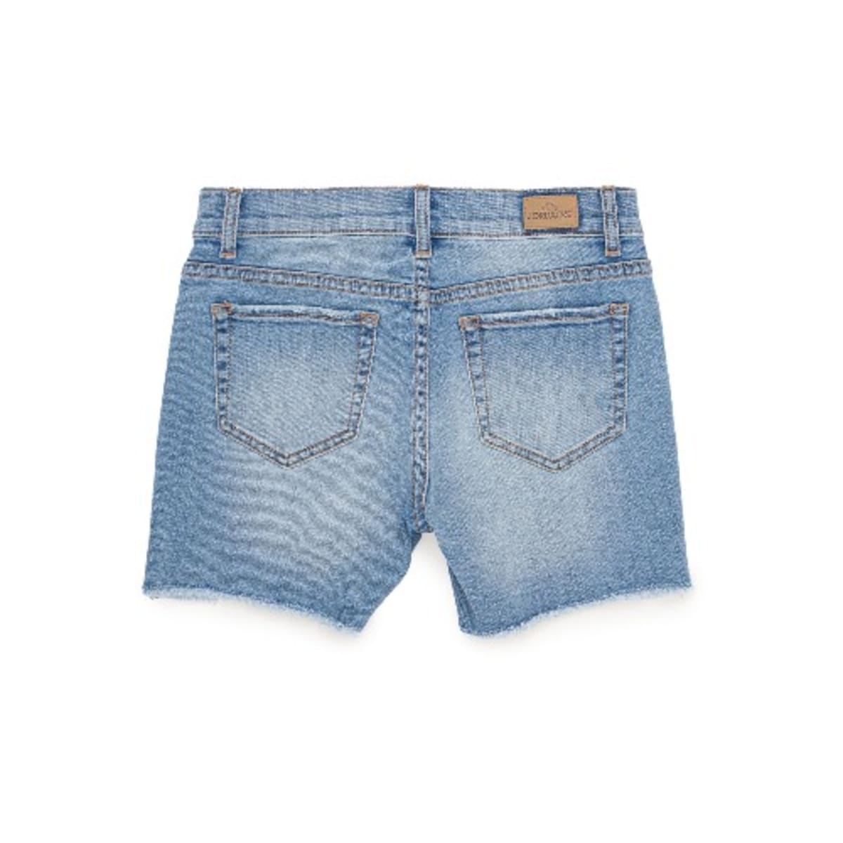 Jordache Girls Midi Destructed Jeans Short- Blue Denim