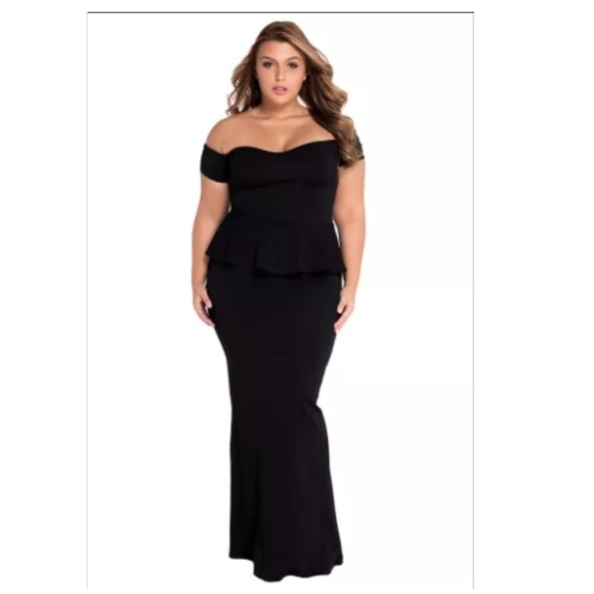 Black peplum deals maxi dress