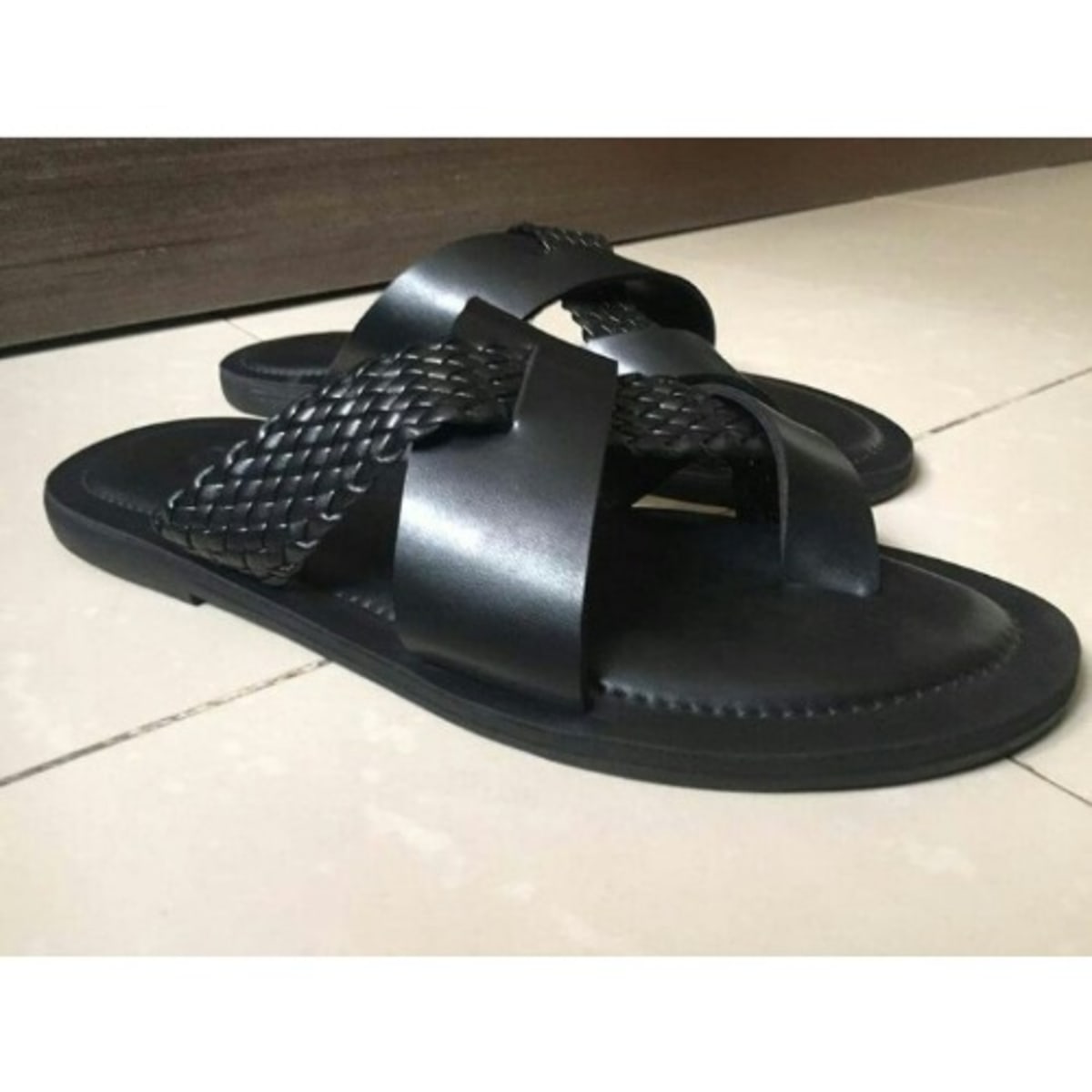 Bestizzy Men's Leather Palm Slippers