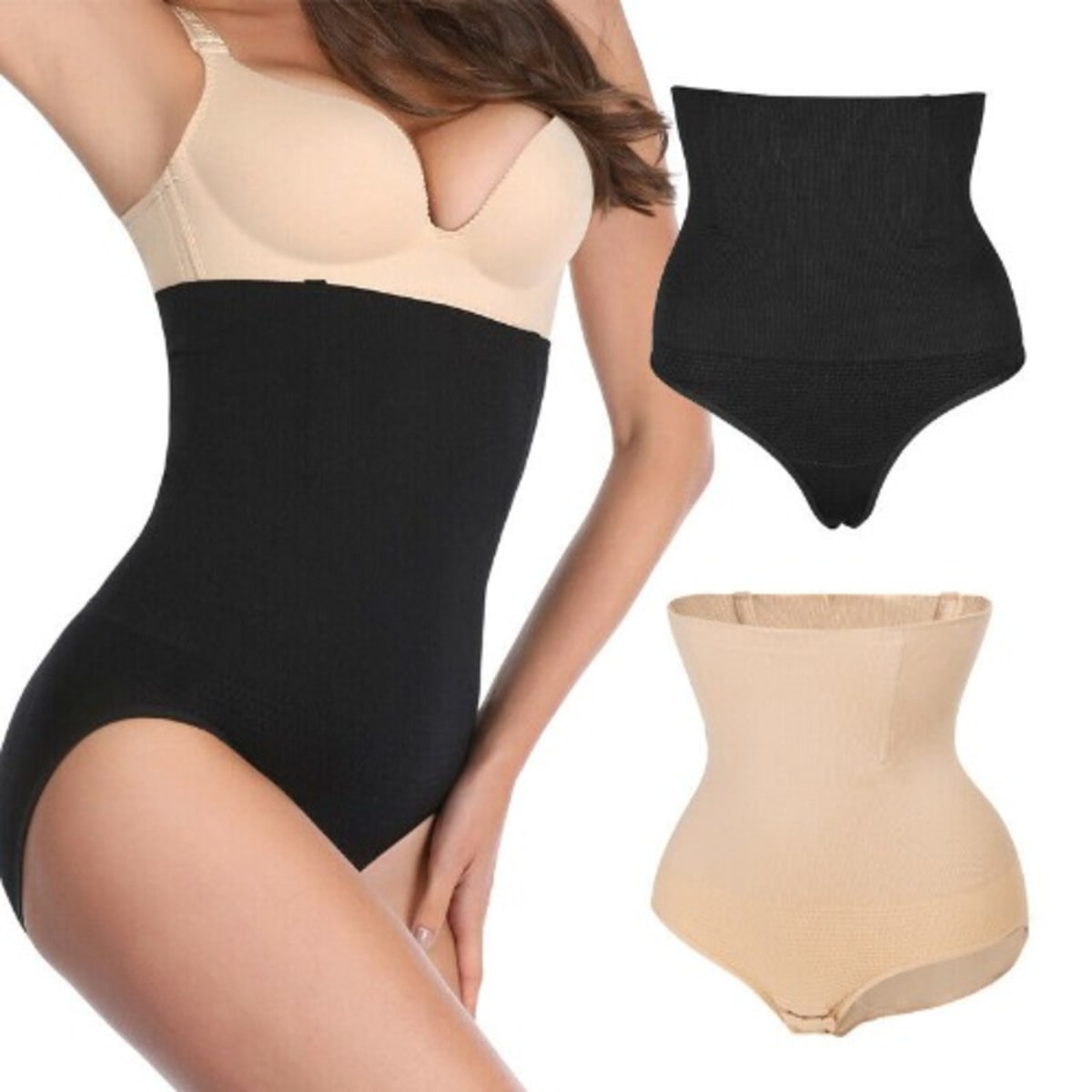 High Waist Control Underwear - Black