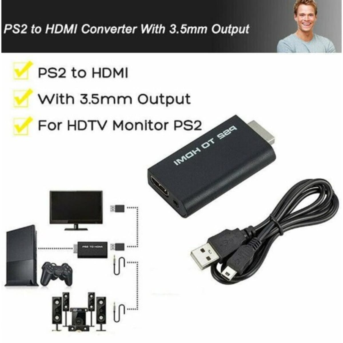 Buy DKD G300 PS2 To HDMI Converter (Game To HDMI Video Audio
