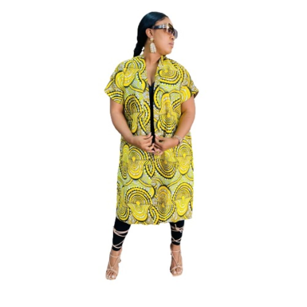sleeveless ankara kimono jacket