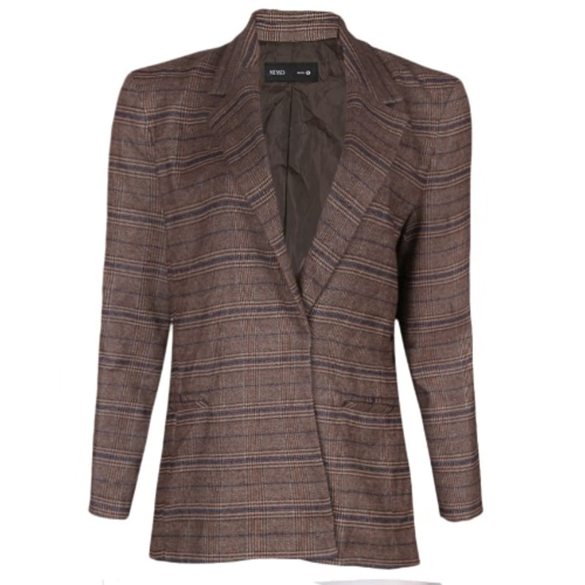 Grid discount print blazer