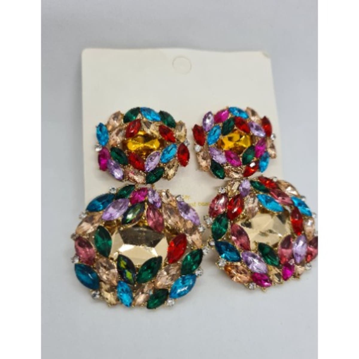 Gemstone statement earrings discount