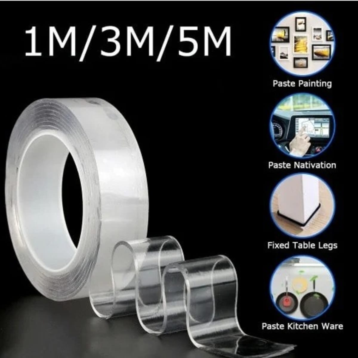 Double Sided Nano Reusable Magic Adhesive Tape - 3 Meters