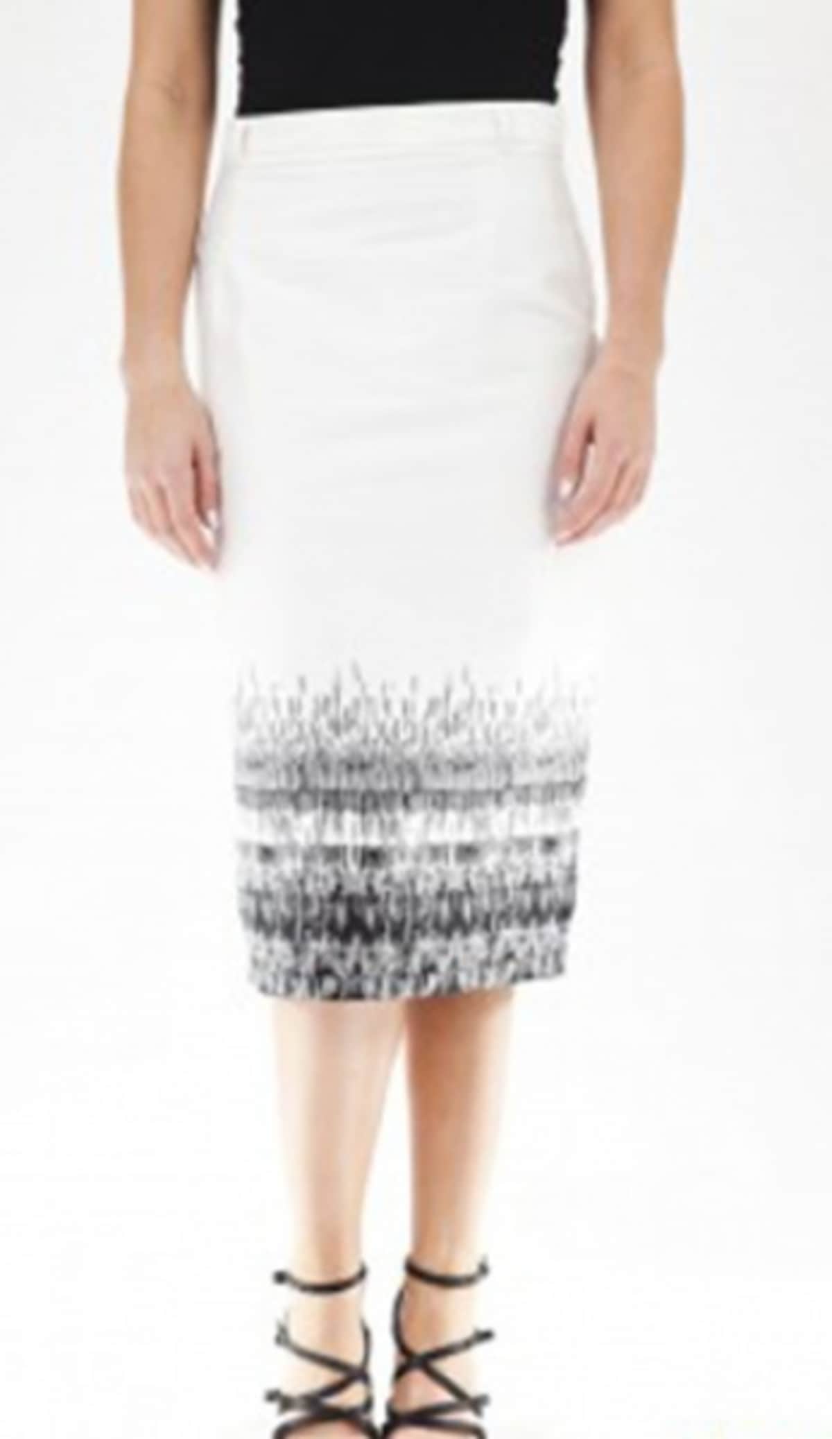 Ex Debenaham Ex Debenham Printed Pencil Wiggle Skirt White