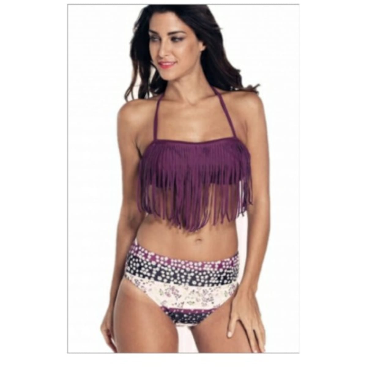 Fringe halter bikini hotsell