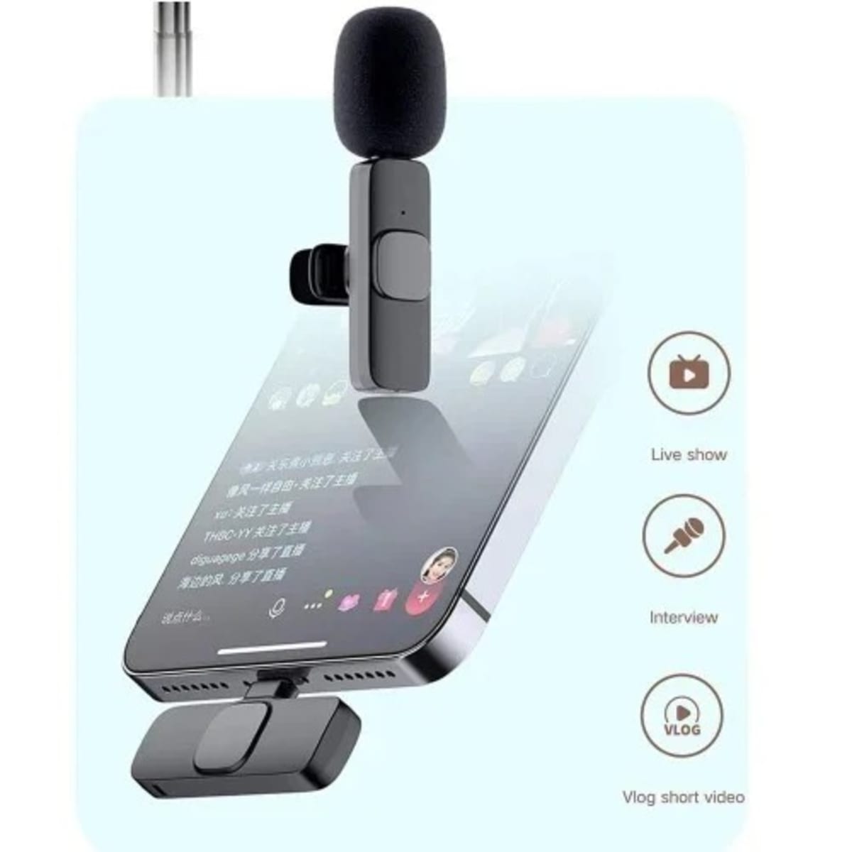 Wireless Microphone Lavalier Portable Audio Video Recording Mic