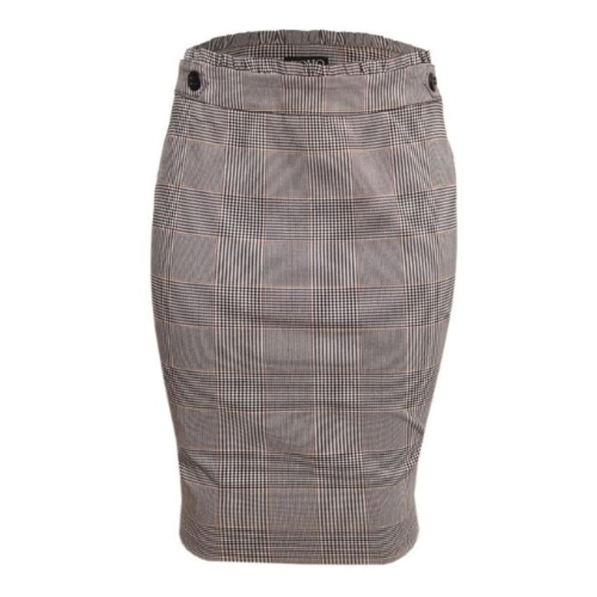 Mustard check skirt online