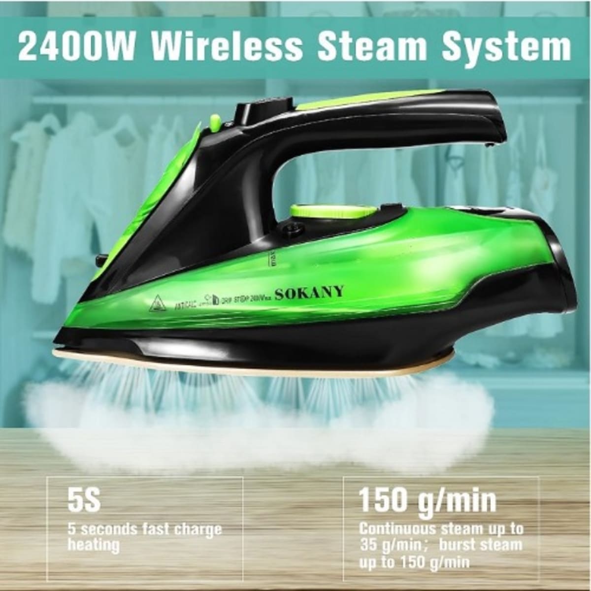Sokany cordless hot sale steam iron