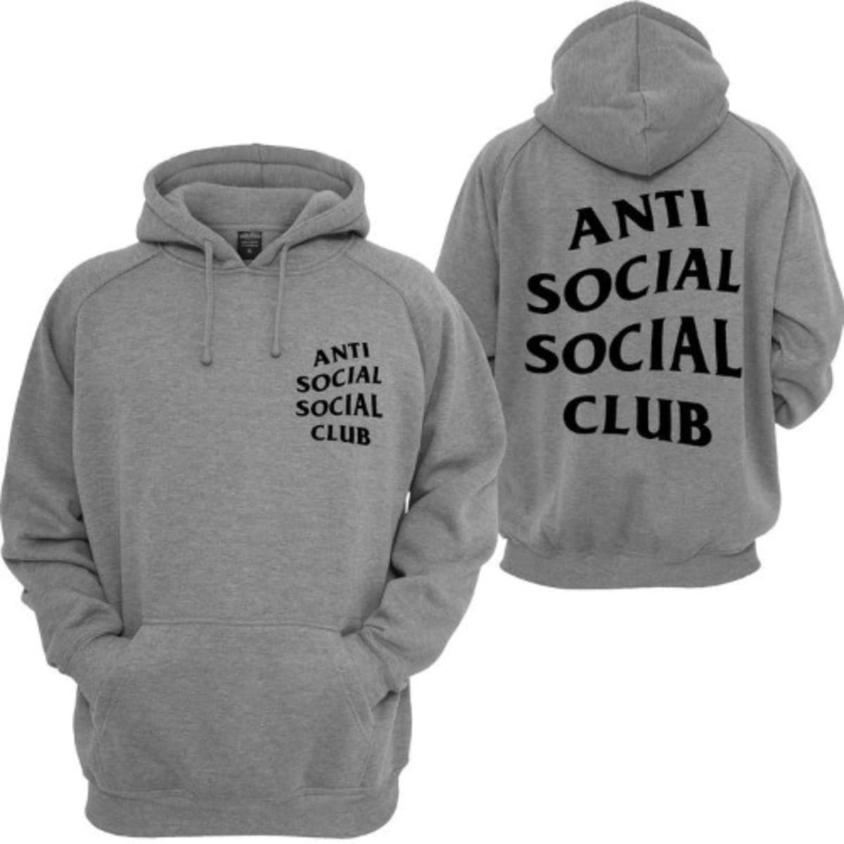 Grey anti social social club hoodie store