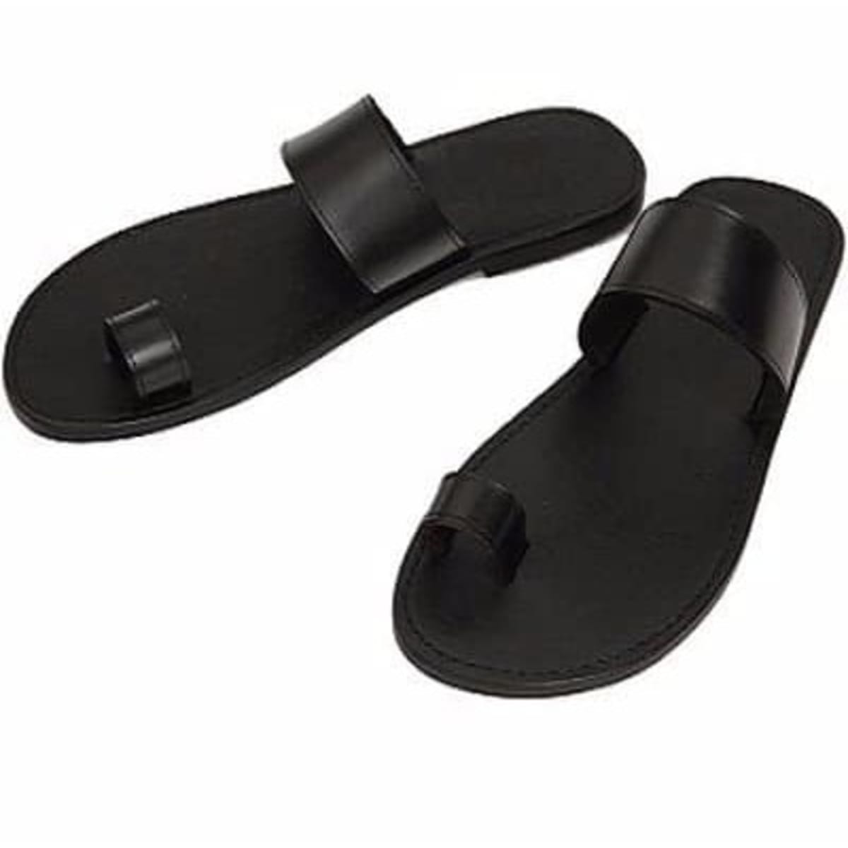 Tee Mask Handmade Toe Ring Leather Slippers Free Gift Konga