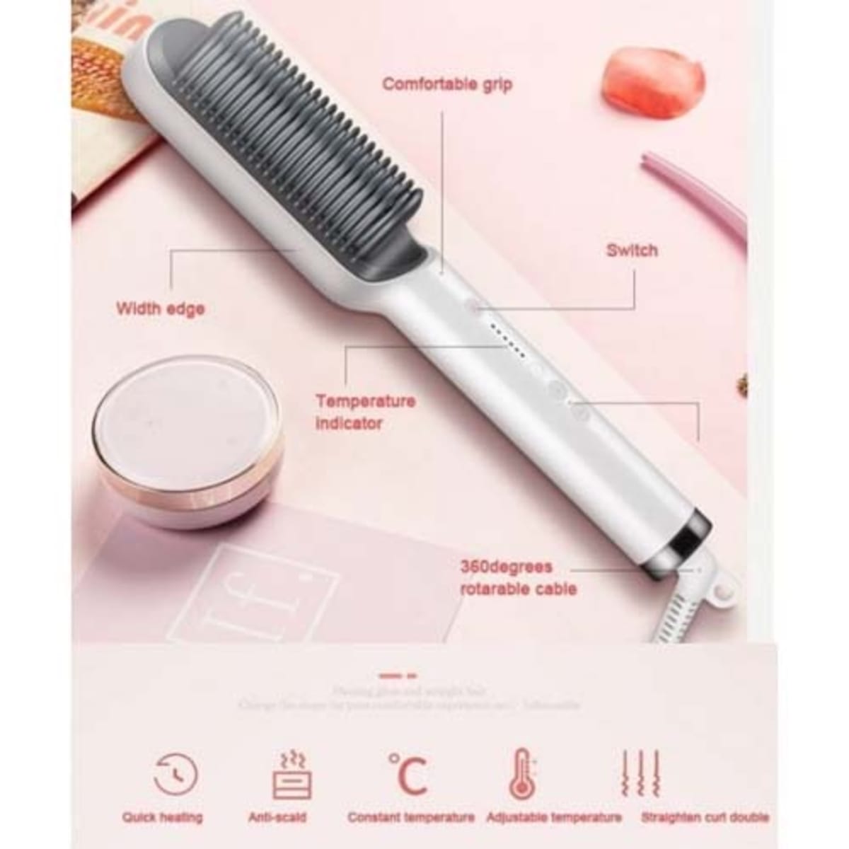 Ceramic electric hotsell hair brush